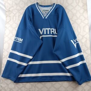 Vitrum XPRO Blue Hockey Jersey‎ #78 XL Striped Latvia Sportswear